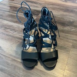 Black Block Heel Sandals